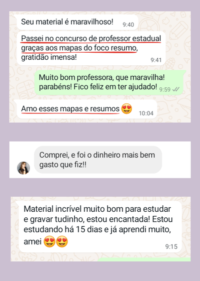 Depoimentos dos Resumos e Mapas Mentais para concursos públicos! direcionados ao que é cobrado nas provas, focado na sua Aprovação-10