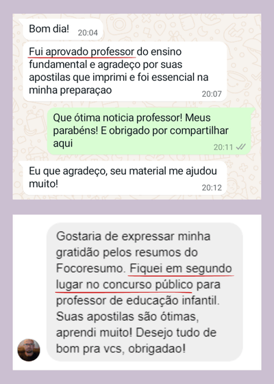 Depoimentos dos Resumos e Mapas Mentais para concursos públicos! direcionados ao que é cobrado nas provas, focado na sua Aprovação-9