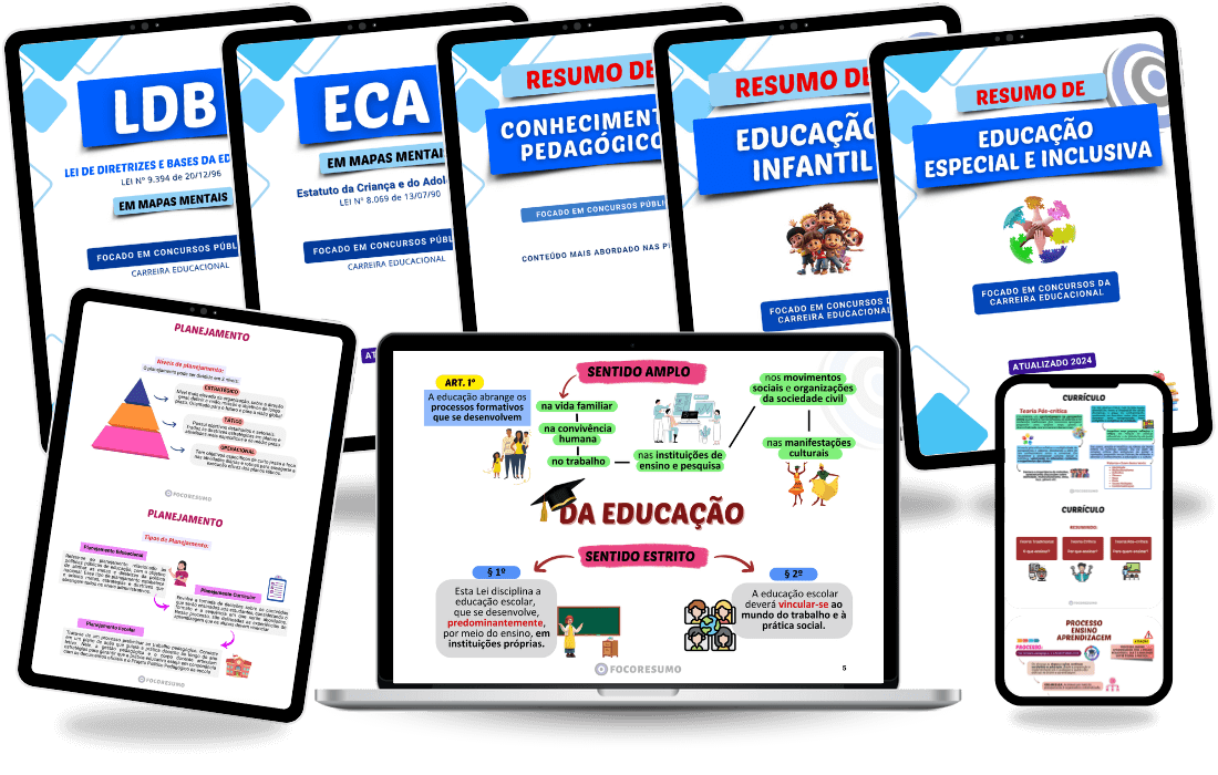 Amostra de Resumos e Mapas Mentais do FOCO RESUMO para concursos públicos! Direcionados ao que é cobrado nas provas, focado na sua Aprovação - 4