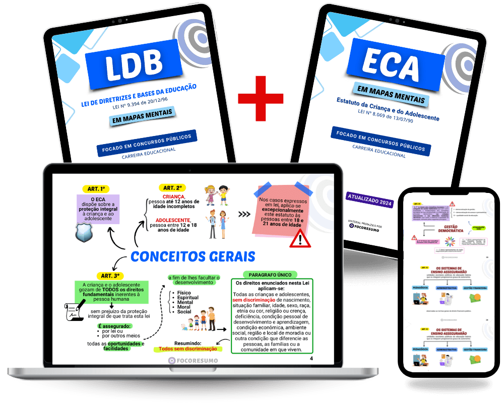 Amostra de Resumos e Mapas Mentais do FOCO RESUMO para concursos públicos! Direcionados ao que é cobrado nas provas, focado na sua Aprovação - 3